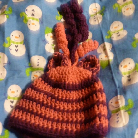 Handmade the cutest  Crochet beanie hat w/ ears - Picture 6 of 6